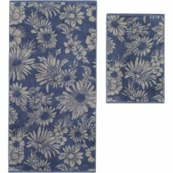 Blitzangebot ? Cawö Two-Tone Floral Duschtuch - 80x150 Cm - Blau ? -Bassetti -Geschäft unnamed file 144